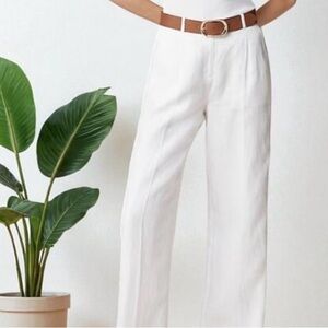 J.Crew Wide-leg Essential pant in 100% linen Size 4